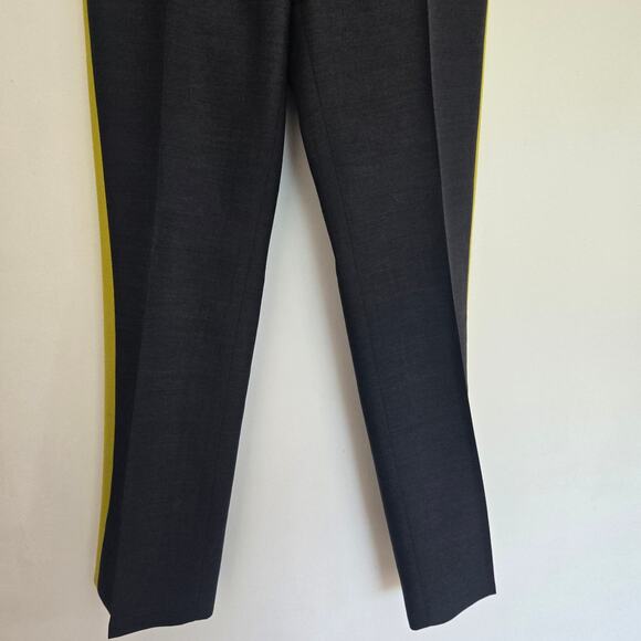 Milly of New York Tuxedo Pants Wool Silk Gray Slim Leg Mid Rise Women 2 - Picture 6 of 12